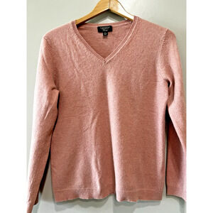 Charter Club Luxury 100% Cashmere Dusty Pink Long Sleeve Sweater Size L